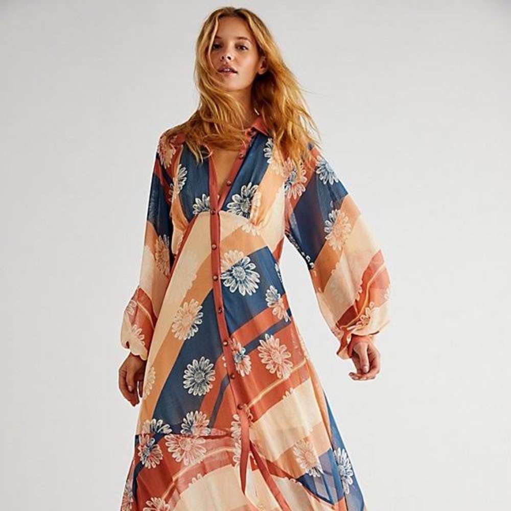 Free People Daria Shirt Dress in Retro Combo